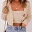 Cable-Knit Cropped Cardigan and Cami Set