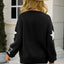 Star Pattern Ribbed Trim Dropped Shoulder Sweater