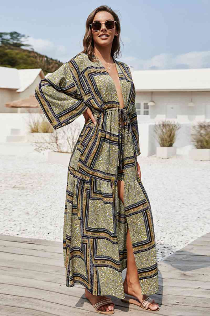 Stone Kimono Cover Up With Skirt