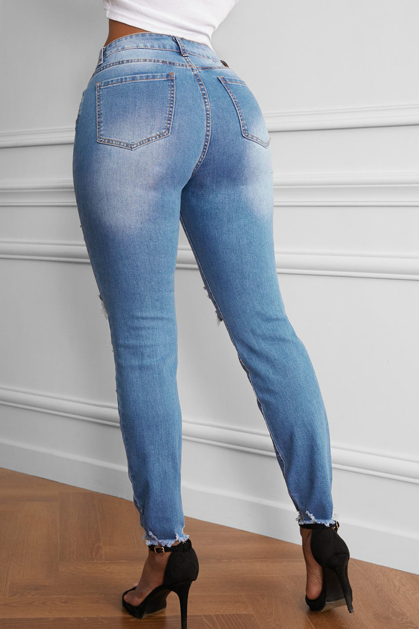 Raw Fray Hemmed Jeans